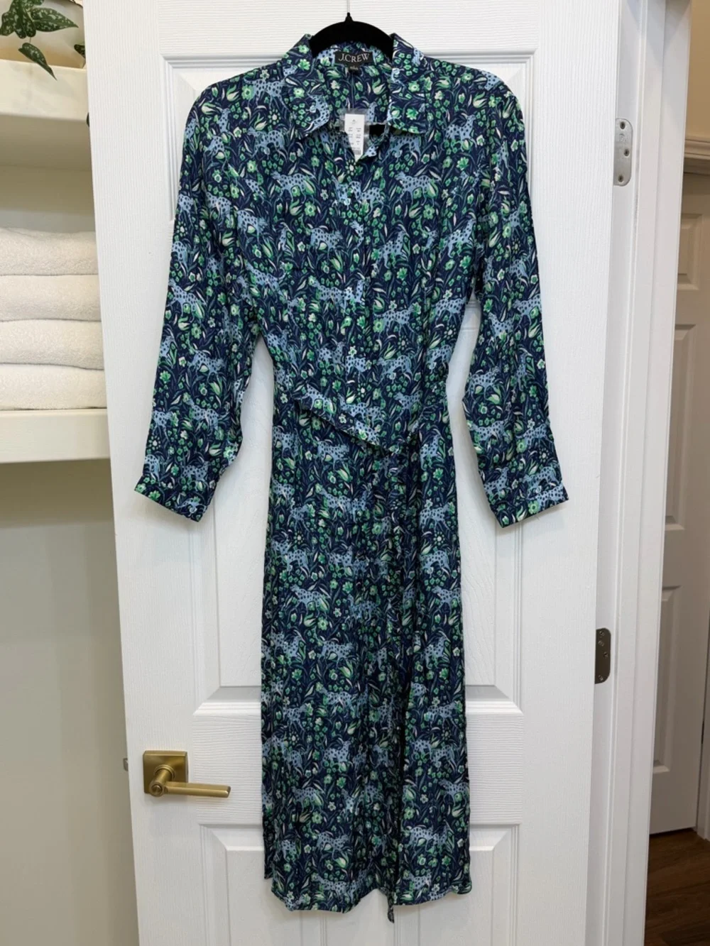 J. Crew Button-front midi dress in fauna floral NWT Size 4